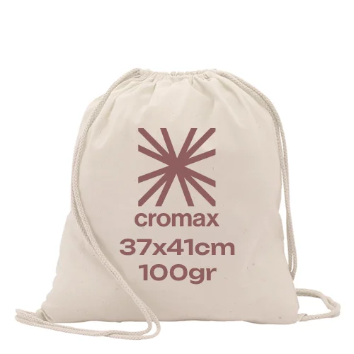 Sacca in cotone 100gr in colore naturale con chiusura a coulisse 37x41cm