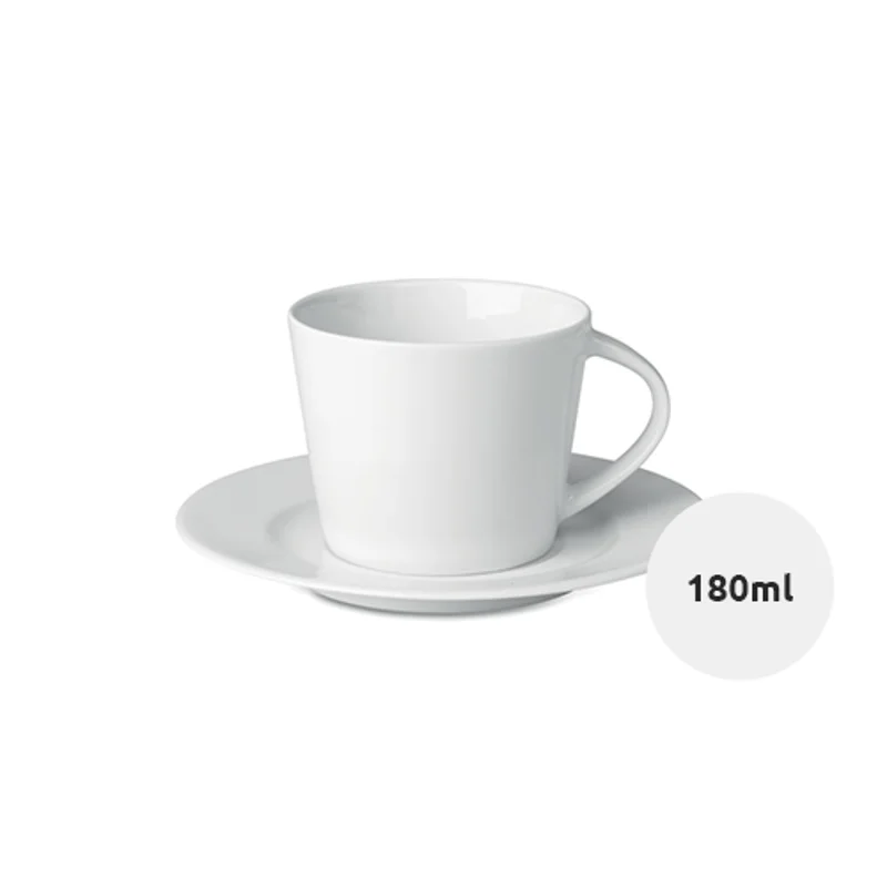 Tazza da cappuccino con piattino in porcellana 180ml