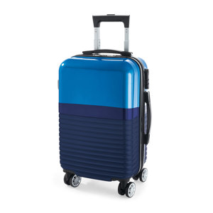 Trolley in ABS e PC da 33L con interno foderato con scomparto 4 ruote doppie girevoli e maniglia in alluminio estensibile con molla 33.5x55x23cm