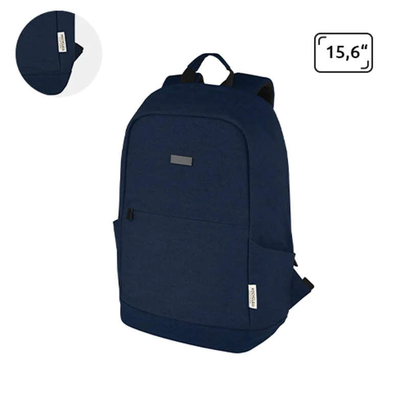 Zaino porta pc multitasca da 15.6" in cotone riciclato certificato con tasca antifurto