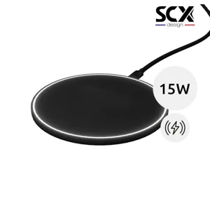 Caricatore wireless SCX Design in ABS con finitura soft-touch e logo luminoso da 15W 