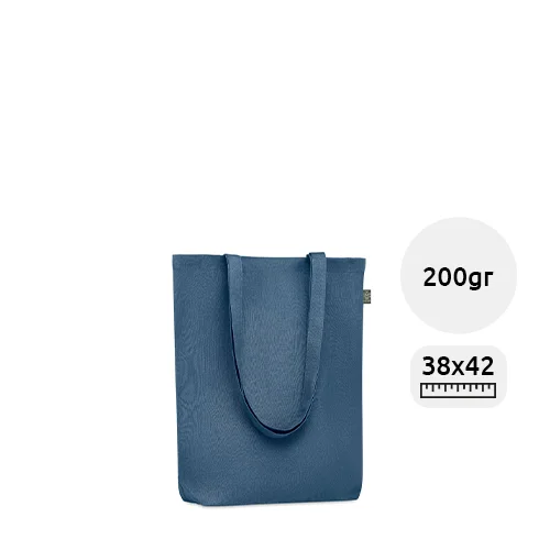Shopper in 100% canapa a soffietto con manici lunghi e in diverse colorazioni da 200gr 38x10x42cm
