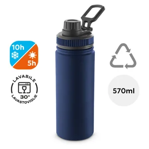 Borraccia in alluminio riciclato con tappo a chiusura a vite da 570ml