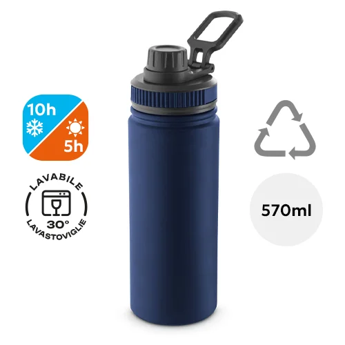 Borraccia in alluminio riciclato con tappo a chiusura a vite da 570ml