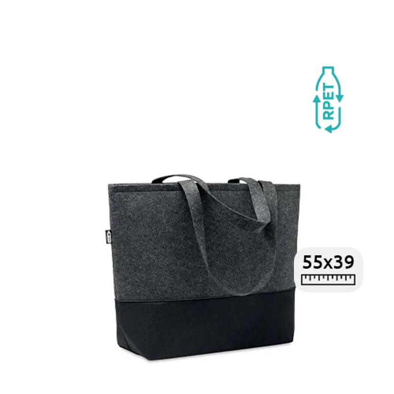 Shopper in feltro e RPET con manici lunghi 55x15x39cm