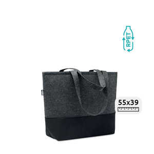 Shopper in feltro e RPET con manici lunghi 55x15x39cm