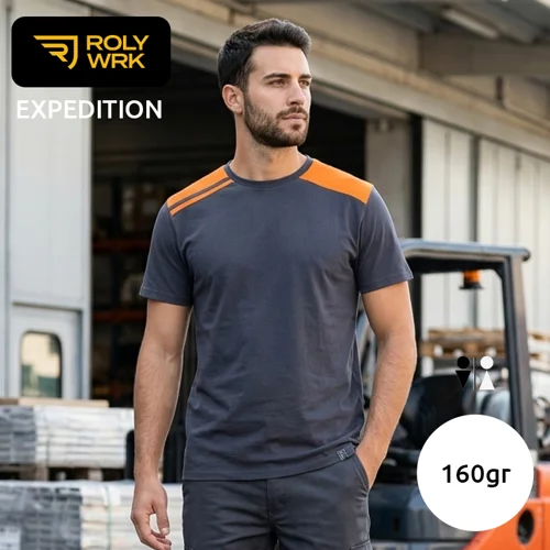 T-shirt da lavoro ROLY WRK EXPEDITION da uomo in cotone e poliestere da 160gr