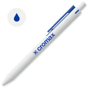 Penna a sfera pulsante in ABS riciclato con dettagli colorati e refill blu