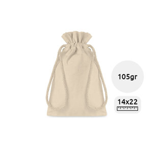 Sacca Piccola in colore naturale con chiusura a coulisse da 105gr 14X22cm