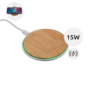 Caricatore wireless in alluminio riciclato e bambù da 15W