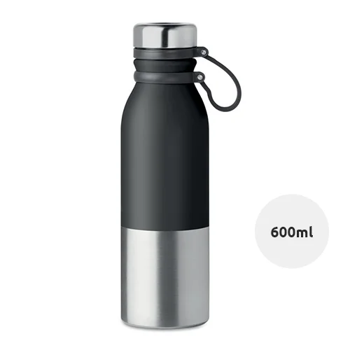 Borraccia in acciaio inossidabile doppio strato con impugnatura in silicone 600ml