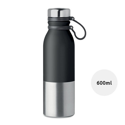 Borraccia in acciaio inossidabile doppio strato con impugnatura in silicone 600ml