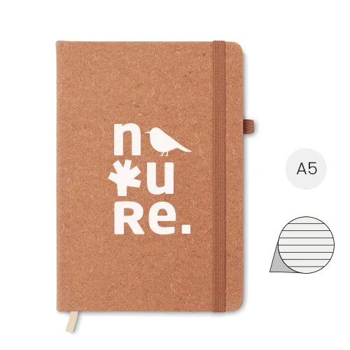 Block notes A5 con copertina in PU riciclato e fogli a righe