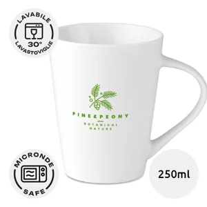 Tazza in porcellana conica bianca da 250ml
