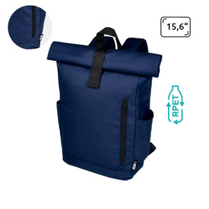 Zaino porta pc roll-top da 15.6" in poliestere riciclato certificato con schienale e spallacci imbottiti