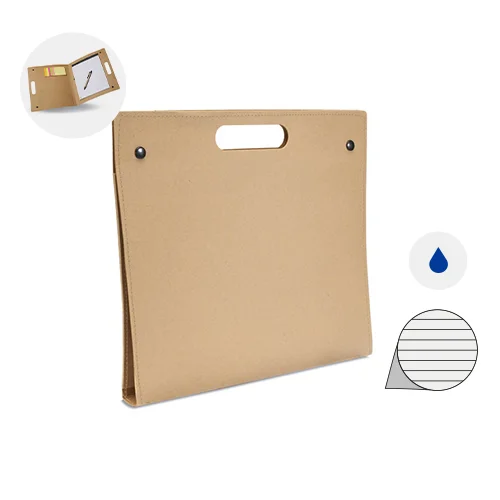 Cartelletta in cartone con block notes 20 fogli a righe e con note adesive e penna a sfera in refill blu