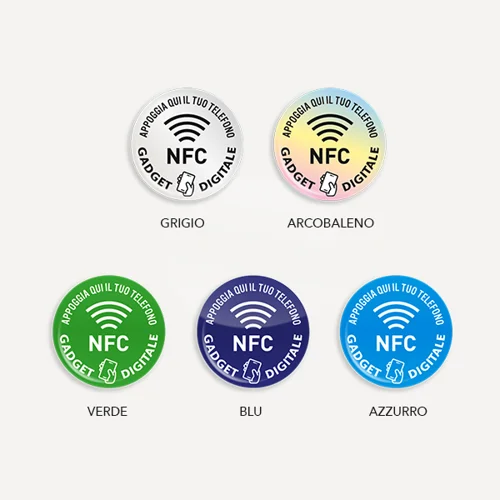 Adesivi Classici con Tag NFC Schermati  - Gadget Digitali disponibili in diversi colori