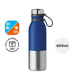 Borraccia in acciaio inossidabile doppio strato con impugnatura in silicone 600ml