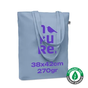 Shopper in tela biologica con manici lunghi da 270gr 38x9x42cm