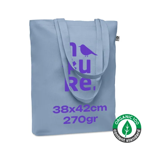 Shopper in tela biologica con manici lunghi da 270gr 38x9x42cm