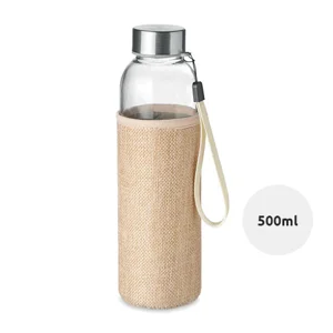 Borraccia in vetro da 500ml con custiodia in juta