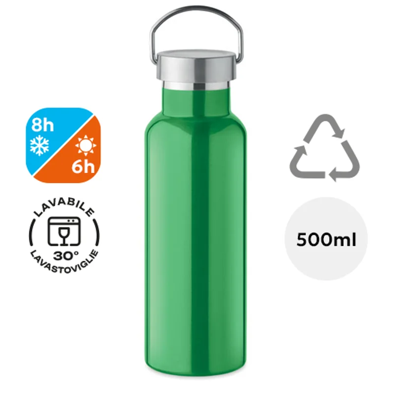 Borraccia Termica doppio strato in acciaio inox Riciclato da 500 ml