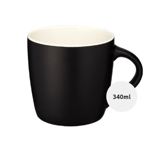 Tazza in ceramica nera opaca e parete interna colorata 340ml