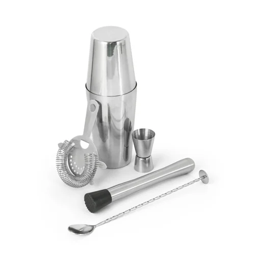 Set da cocktail in acciaio inox da 6 pezzi include confezione regalo e custodia