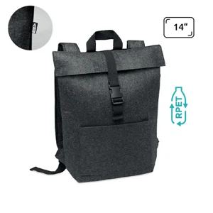 Zaino porta pc da 14" in feltro RPET con chiusura a strappo in cotone