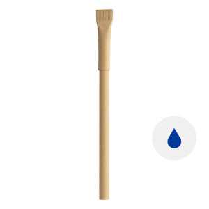 Penna in carta riciclata disponibile in vari colori con cappuccio e refill blu