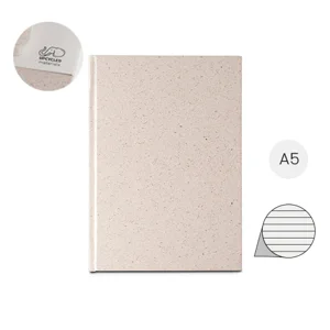 Block note A5 con copertina rigida in materia organica degli elefanti e 120 pagine a righe prodotta con scarti di cotone