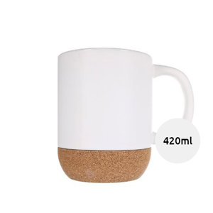 Tazza per sublimazione in ceramica da 420ml con base in sughero