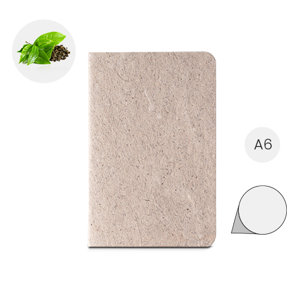 Block note A6 con copertina flessibile composta da scarti delle foglie di té 52 pagine lisce prodotte con scarti di cotone