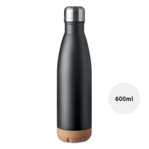 Borraccia doppio strato in acciao inossidabile con dettagli in sughero sulla base 500ml