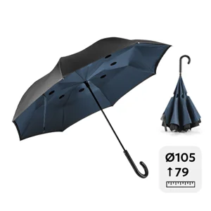 Ombrello in Pongee manuale 23” reversibile con struttura in fibra di vetro