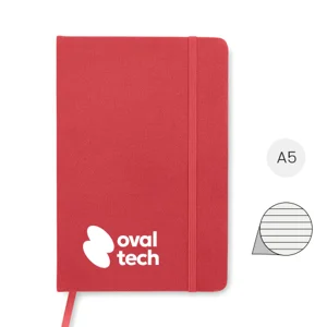 Block notes A5 con copertina in RPET e fogli a righe in carta riciclata