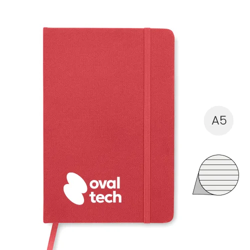 Block notes A5 con copertina in RPET e fogli a righe in carta riciclata