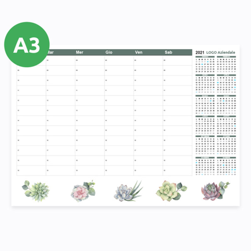 Planning da tavolo con fogli Personalizzati formato A3. Possibilità di  richiedere anche il progetto grafico - GZC202106