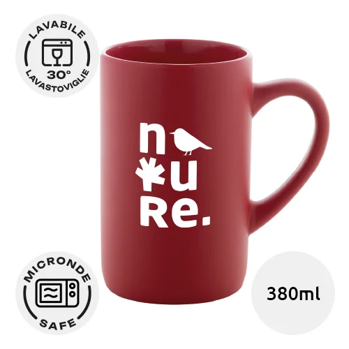 Tazza in ceramica colorata opaca da 380ml con scatola regalo