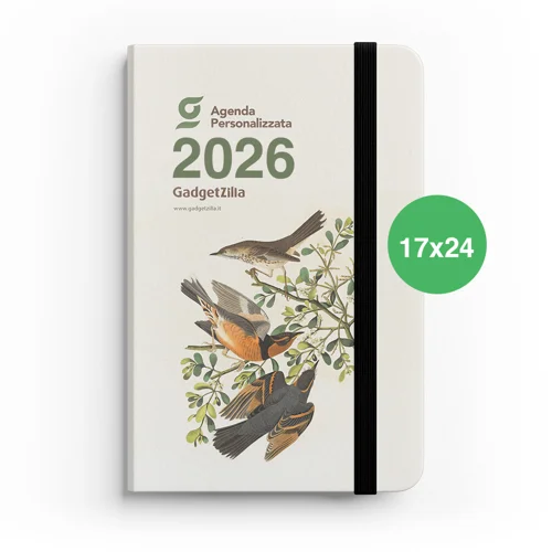 Agenda Settimanale con copertina rigida 17x24 completamente personalizzabile. Possibilità di richiedere anche il progetto grafico