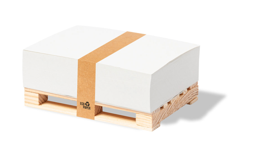 Portamemo con base a forma di pallet in legno