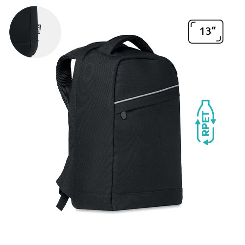 Zaino porta pc da 13" in 600D RPET con tasca di sicurezza sul retro e spallacci imbottiti