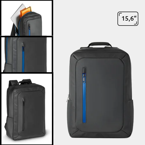 Zaino porta pc da 15.6'' in poliestere 600D impermeabile con schienale e spallacci imbottiti