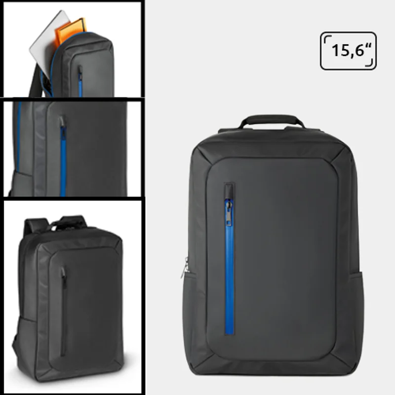 Zaino porta pc da 15.6'' in poliestere 600D impermeabile con schienale e spallacci imbottiti