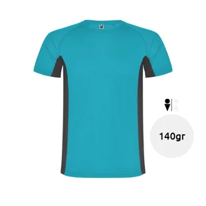 T-shirt sportiva da uomo a maniche corte tessuto tecnico e traspirante poliestere 140gr