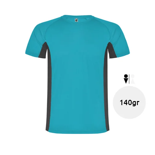 T-shirt sportiva da uomo a maniche corte tessuto tecnico e traspirante poliestere 140gr