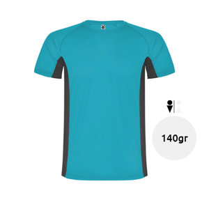 T-shirt sportiva da uomo a maniche corte tessuto tecnico e traspirante poliestere 140gr