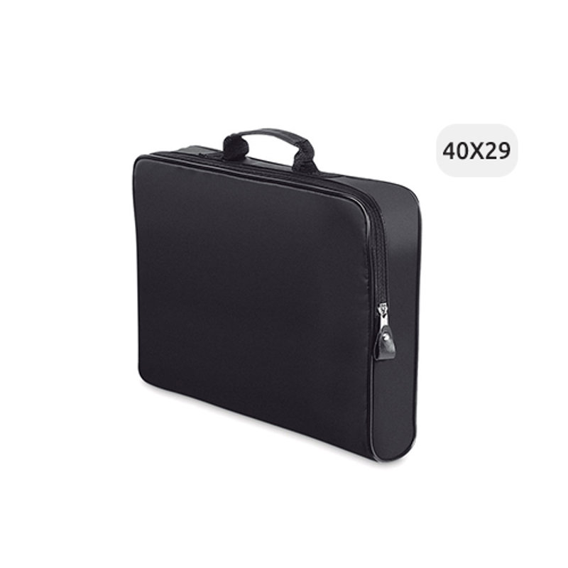 Borsa porta documenti in poliestere 70D con chiusura a zip 40x6x29cm