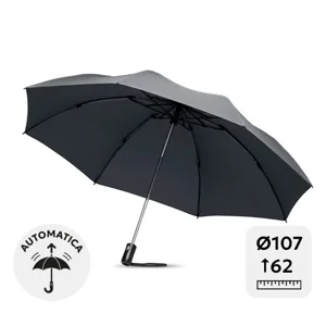 Ombrello pieghevole reversibile automatico 23” con struttura in fibra di vetro