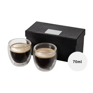 Set di due bicchierini da espresso in vetro borosilicato 70ml